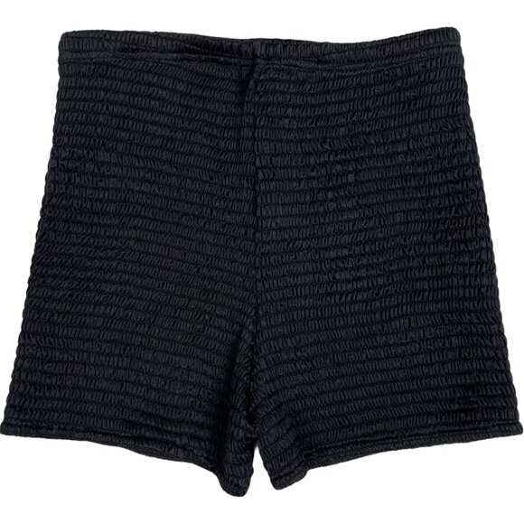 1Z45‎ Smocked Stretch High Rise Shorts Black M - Picture 2 of 3